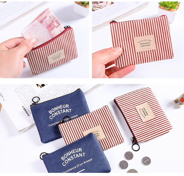 Sinh viên sáng tạo mini phiên bản tiếng Hàn của loại vải nhỏ tươi và đơn giản đổi xu xu nữ ví ngắn dây kéo ví ví nam cao cấp