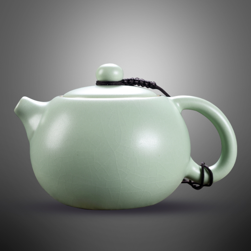 Ru Kiln Xishi Teapot Ceramic Kung Fu Tea Set for Home Use, Ge Kiln Ice Crack Pattern, Can Be Used as a Small Teapot for Brewing Tea, Handmade Ru Kiln Xishi Teapot Ceramic Kung Fu Tea Set for Home Use, Ge Kiln Ice Crack Pattern, Can Be Used as a Small Teapot for Brewing Tea, Handmade