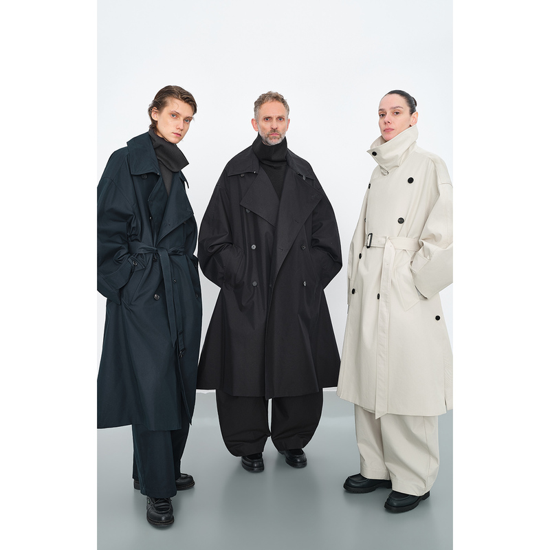 Oudavkyo Can Also Be a Loose-Fitting Double-Breasted Mid-Length Trench Coat for Men in Autumn and Winter, Waterproof Cotton Coat Oudavkyo Can Also Be a Loose-Fitting Double-Breasted Mid-Length Trench Coat for Men in Autumn and Winter, Waterproof Cotton Coat
