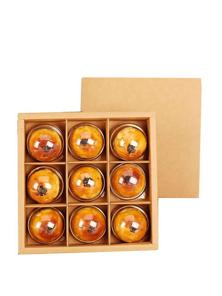Nine Palace Lattice Packaging Box New Mid-Autumn Moon Cake Box 2 4 6 9 Grain Egg Yolk Crisp Retro Kraft Paper Gift Box