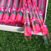 Single-branch simulation bag packaging fake rose carnation only butterfly knot teacher Valentines Day to push small gift soap flowers