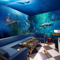 Marine World Wall Stickers Paper Stereo Vision Extension Space Wall Paper Children Room Self-Glued Ceiling Background Mural