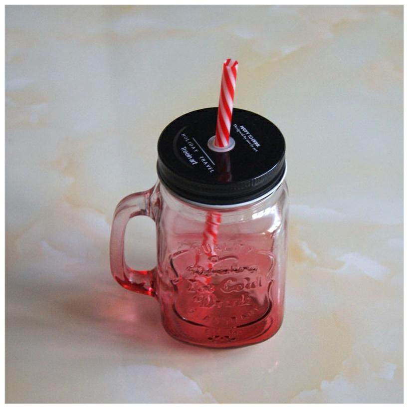 Net Red Cup Milk Tea Cup Cute Korean Version Glass Cup Gradual color juice Cup Milk Tea Cup Cold Drinks cup Cup Suction