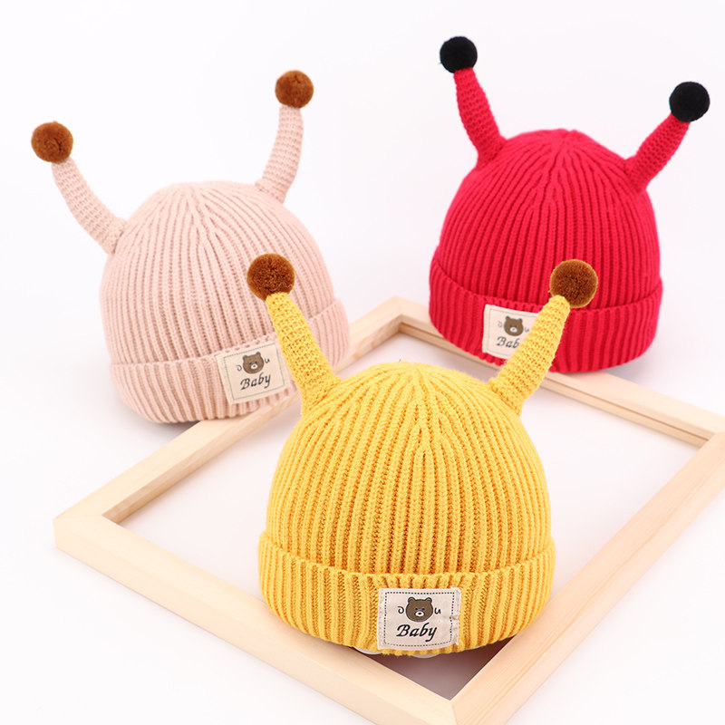 Baby winter hat baby woolen hat cute super cute boys and girls autumn and winter children's knitted hat infant tide