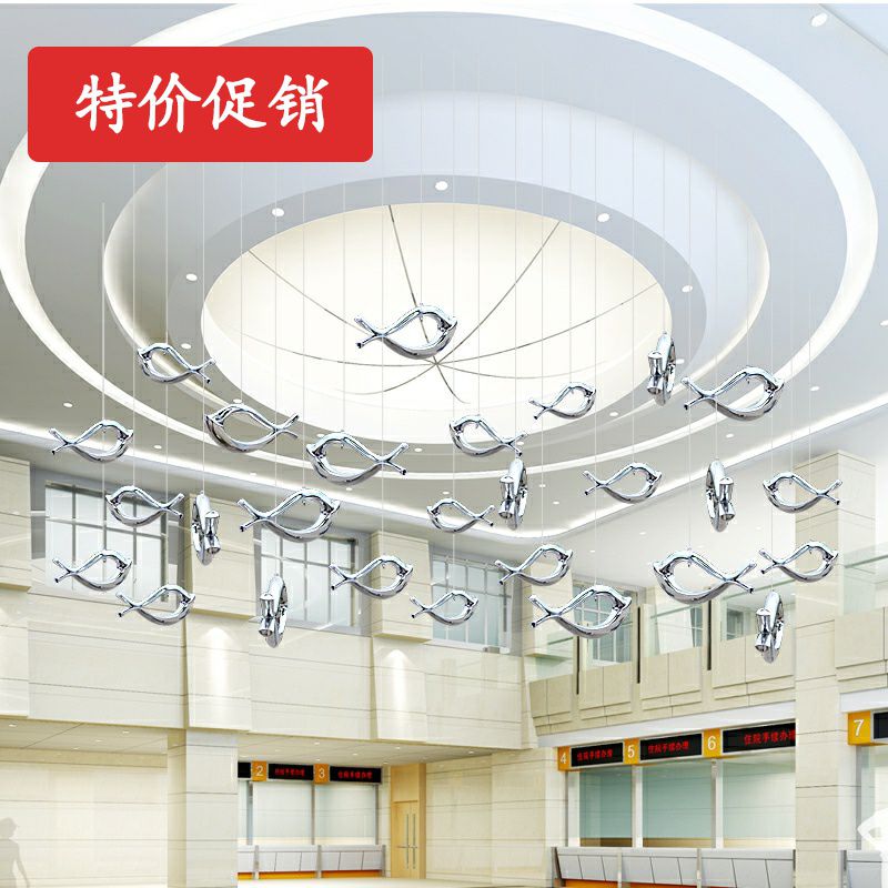 Creative Aerial Chanting Beauty Chen Mall Middle Court Hanging Accessories Wedding shop Shop Window Decoration Props Arrangement Curtain decoration Plated Fish