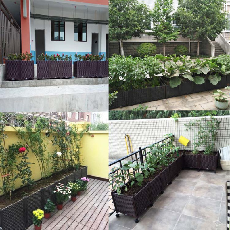 New thickened planting box balcony Vegetable Basin Extra-large Outdoor Deepening Flower Trough Rectangular family Plastic Vegetable Basin