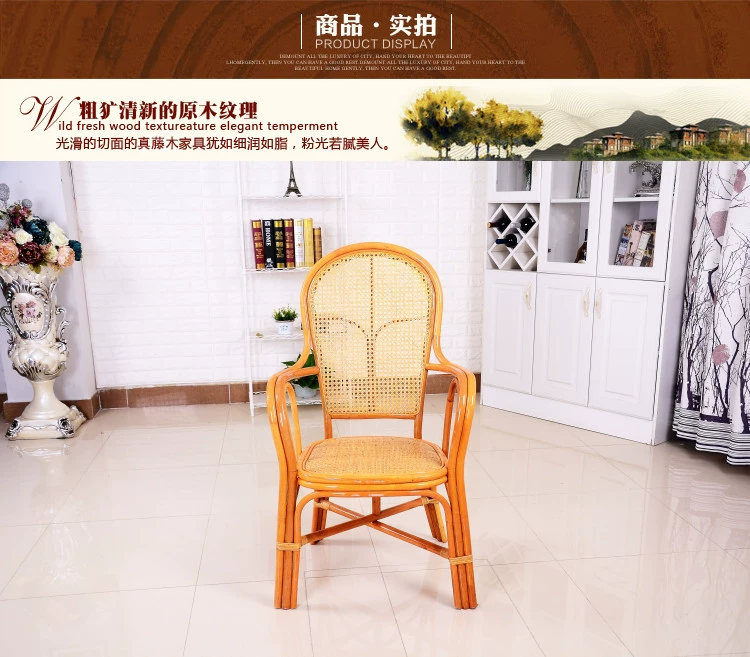 Ghế mây thật cao lưng ghế ba mảnh phòng ăn ghế ăn năm mảnh đồ gỗ ngoài trời handmade ghế ăn mây bàn cà phê - Bàn ghế ngoài trời / sân