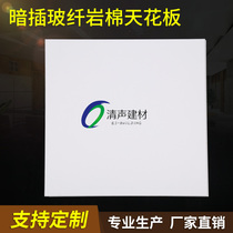  Dark plug-in dark frame Glass fiber rock wool ceiling hidden keel Mineral wool sound-absorbing board ceiling professional sound-absorbing noise reduction