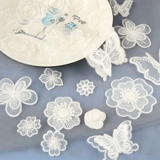 Белый модный узор из органзы, нашивка, одежда, кружево, ремонт, декоративная вышивка, цветок, бабочка, ткань, нашивка