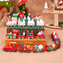 Christmas gifts small gifts Creative childrens kindergarten Christmas wooden train Christmas decoration accessories