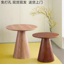 Solid Wood Small Round Table Negotiation Table Round Coffee Table Small Table Simple Casual Creative Cafe Hotel Reception Round Table