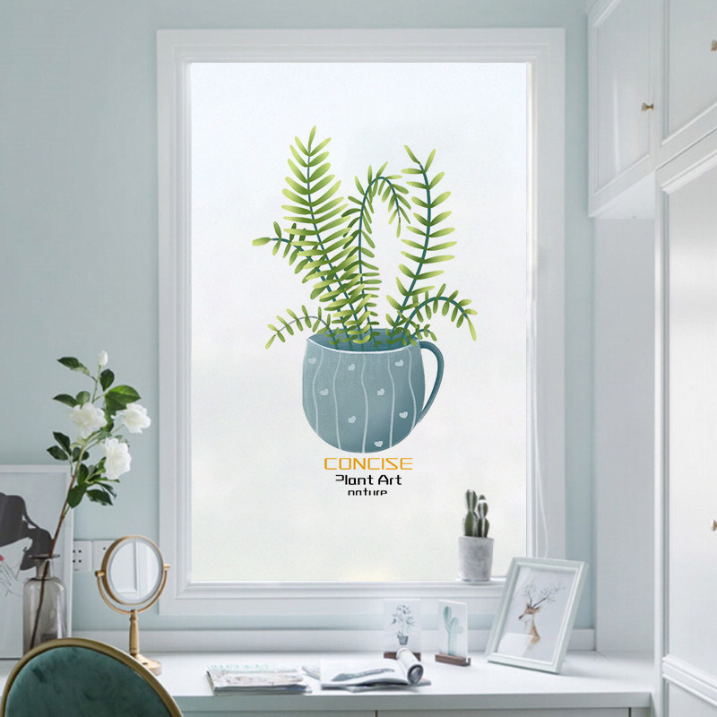 Electrostatic glue-free glass sticker powder room anti-peeping light-transmitting opaque living room sliding door frosted film window anti-light