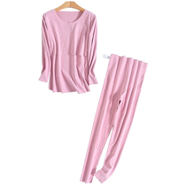 Maternity autumn clothes and autumn trousers set autumn and winter postpartum breastfeeding pajamas confinement clothes German velvet pregnancy thermal underwear