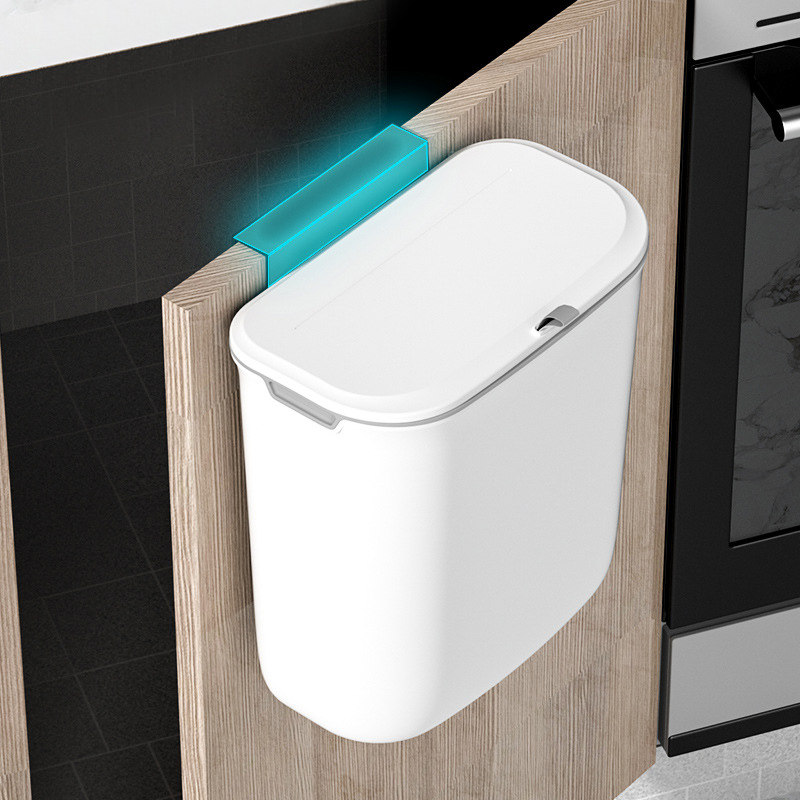 Wu Yue people's kitchen garbage bins Hanging Overall Closet Cabinet Doors with lid Small number of kitchen Yu Home Mini hanging wall containing casks
