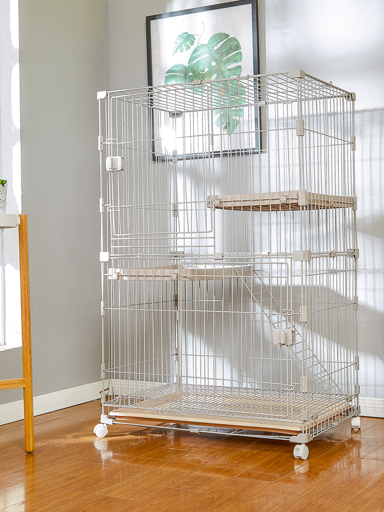 Cat cage home indoor cat villa three-story super large free space large portable cat house cat house cat litter