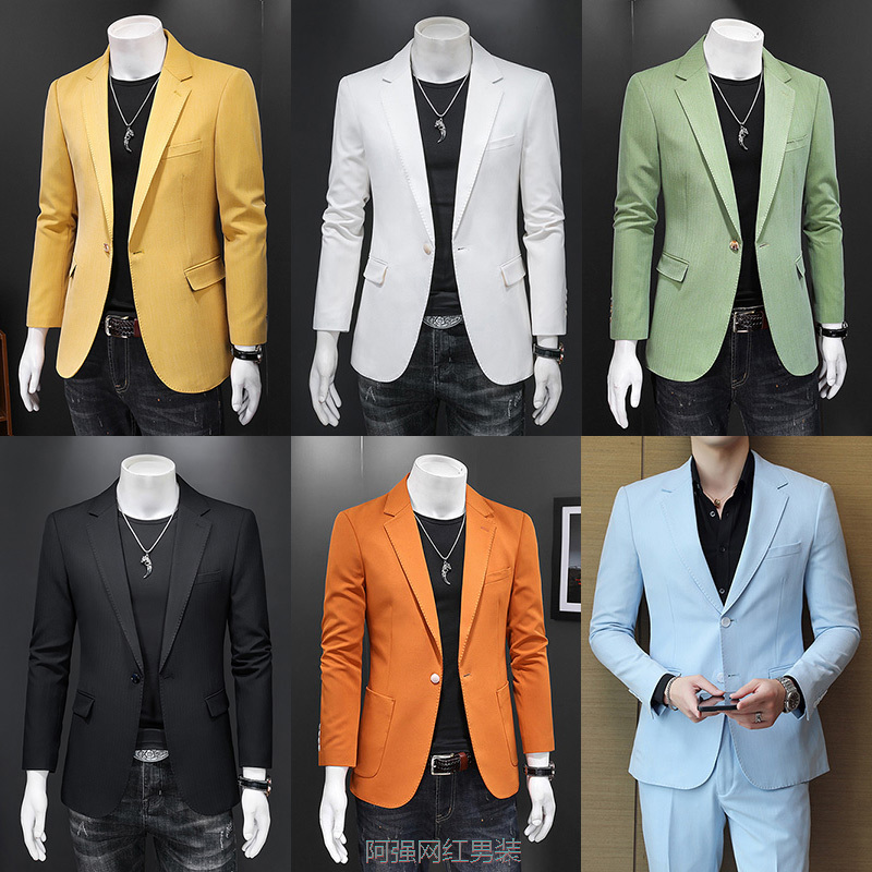 Men's Blazer Casual Trendy Slim Fit Korean Style 2026 Spring and Autumn New High-End Suit Jacket Stylish