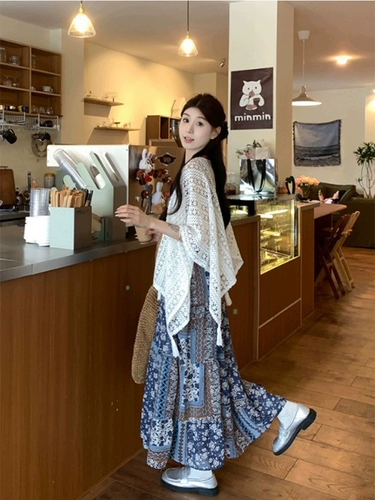 Белая трикотажная накидка, летний тонкий плащ, кардиган, стиль бохо