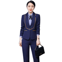 Professional Horse Chia Suit Women Hotel Catering Waitress Work Clothes Front Desk Cashier Tooling Flight Attendant Uniform Autumn Winter