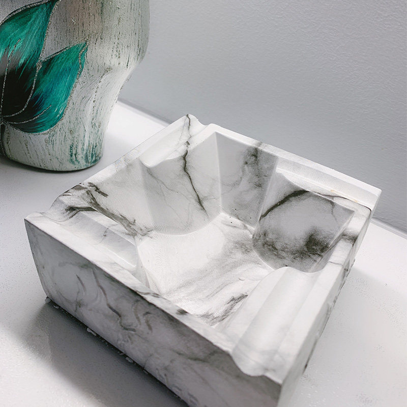 Creative Personality Trends Light Extravagant Home Living Room Smoking ash Ashtray Big ins Wind Modernity High-end Marble Advanced Sensation