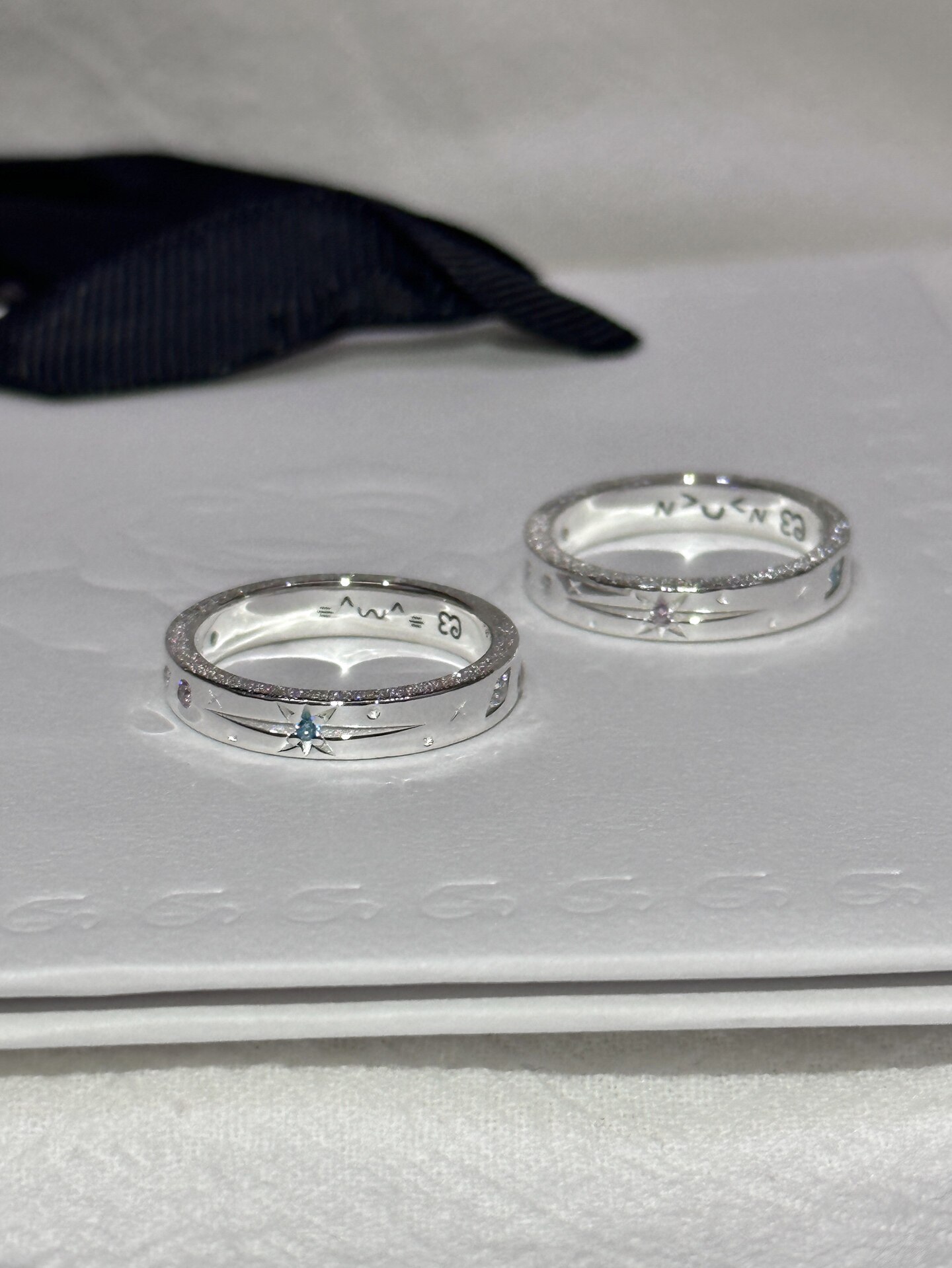 Bell custom/fish to star couple ring s925 sterling silver closed ring anniversary gift for girlfriend