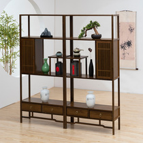 Bogu frame solid wood Chinese style Dobao Pavilion Zen ornaments cabinet tea tea set storage rack living room partition display