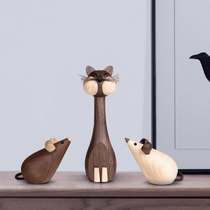 Solid wood living room creative ornaments Simple modern home accessories Desktop decorations Room TV cabinet small crafts