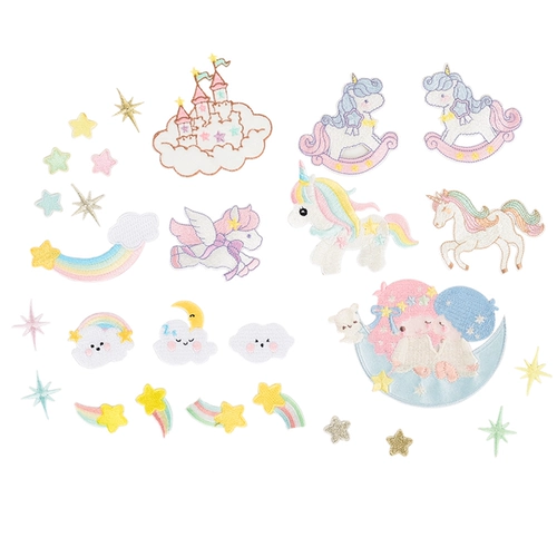 Самоклеющаяся наклейка, мультяшный ранец, туфли с пухом, декор, с вышивкой