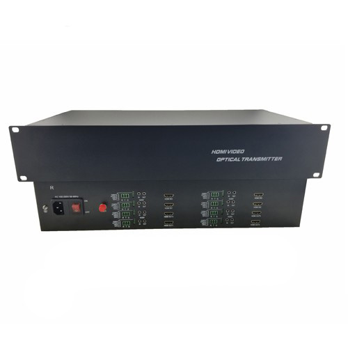 Uncompressed 1 channel, 2 channels, 4 channels, 8 channels, 16 channels hdmi HD video optical transceiver two-way audio rs232 data synchronization rack type support dvi to Fiber Extender transceiver lcfc 1