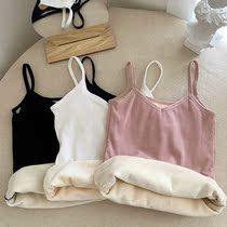 Cat people warm tops women 2020 new Korean version plus velvet leggings plus thick camisole underwear tops