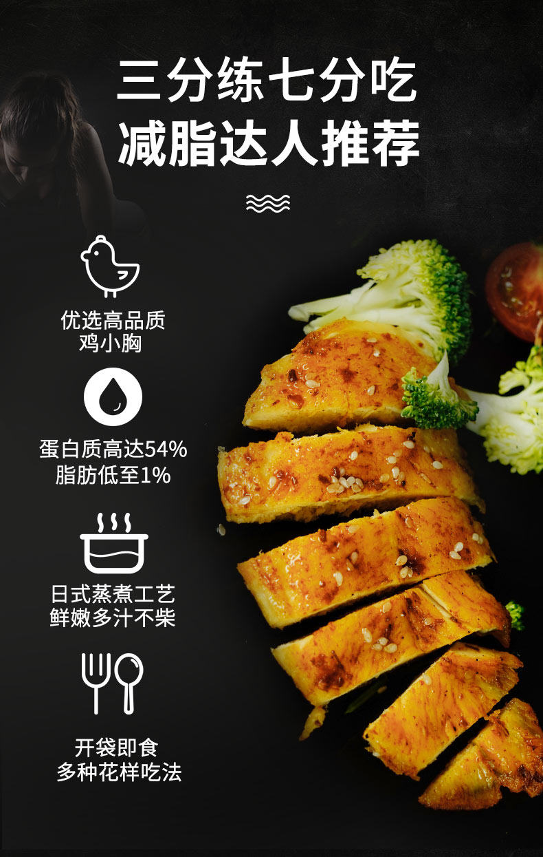 云农派 速食鸡小胸肉 100g*7袋 低脂健身代餐 图2
