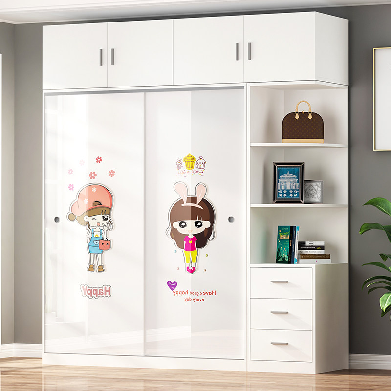 Wardrobe Brief Yoyo Modern Rental House Economy Type Bedroom Large Closet Small House Type Children Room Solid Wood Ramen Wardrobe