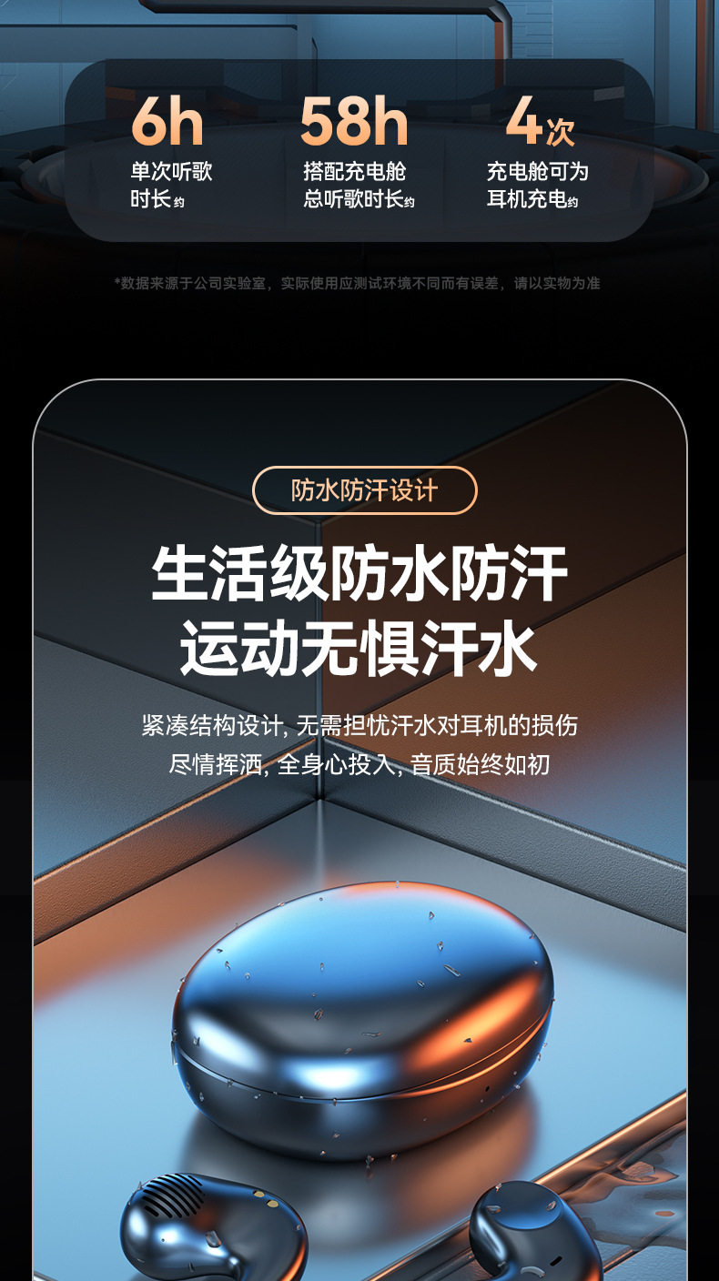 товар из китая 新款睡眠专用侧睡蓝牙耳机tws无线迷你运动跑步耳机