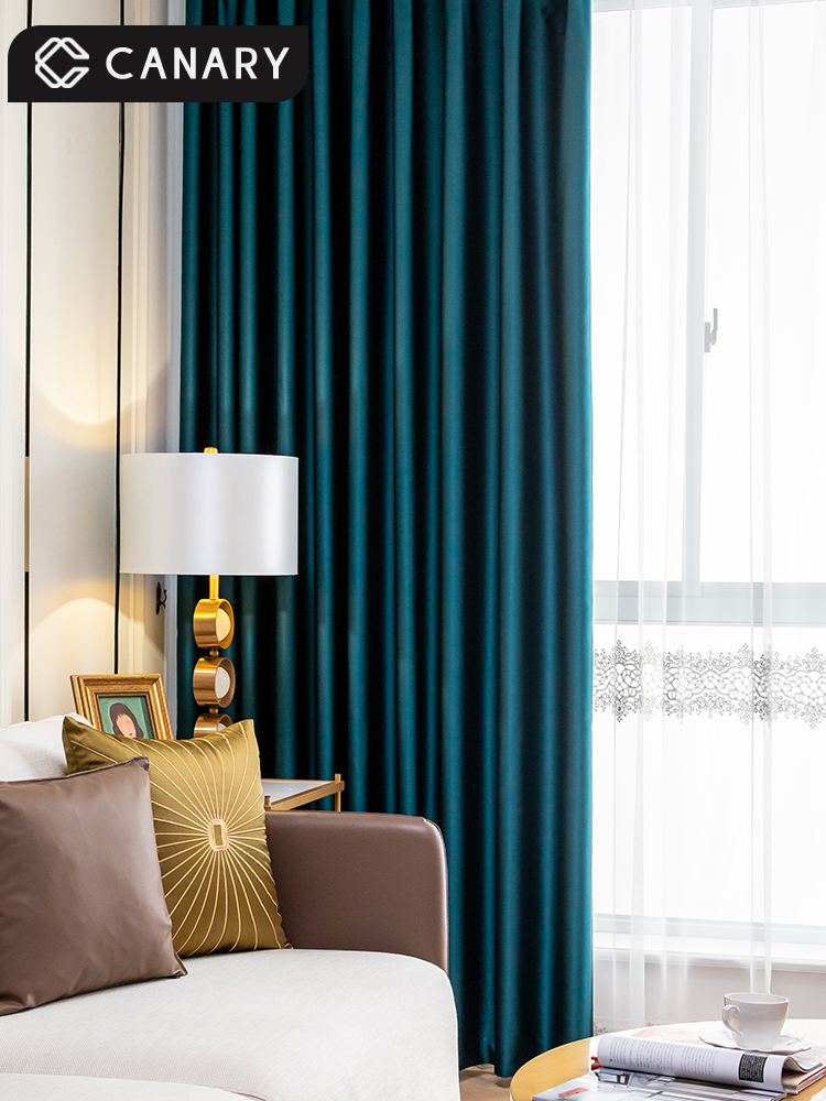 Simple modern Nordic light luxury high precision 100 full blackout curtain cloth soundproof living room bedroom 2021 new