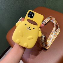 Cartoon Pudding Dog zero wallet suitable for apple 11 phone shell xs max diagonal satchel sling iPhonexr protective sheath cute big ear dog apple x backpacking type 11proma