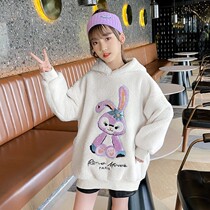 UK Next Like Girls Lianhood 2021 new childrens Korean version plus suede thickened blouses