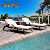 Outdoor rattan-lined bed Swimming Pool Casual Beach Chair Villa Folk Sleeping balcony Folkchairs Courtyard Garden Lying Bed