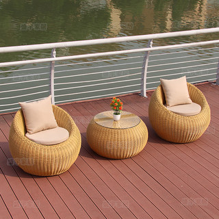 Rattan sofa coffee table combination casual three-five piece set