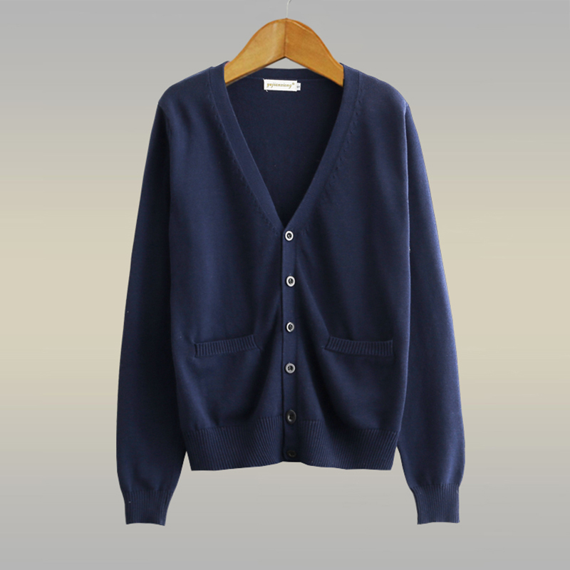 Pure Cotton Nurse Sweater for Women, Thickened Cardigan, Nurse Workwear, Outerwear, Navy Blue Doctor On-Duty Knitwear