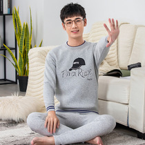 Thermal underwear mens thickening and velvet suit for teenagers and students cotton autumn clothes and long pants a set of warm clothes tide winter