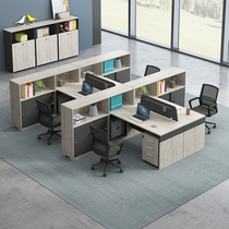Office staff financial desk Simple modern 4 6 artificial positions screen office desk and chair combination staff card holder
