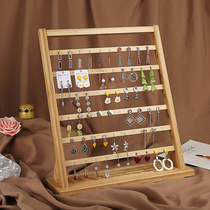 Bamboo and wood earrings display rack jewelry live earring ornaments rack ear hanger display shelf stalls sell jewelry rack