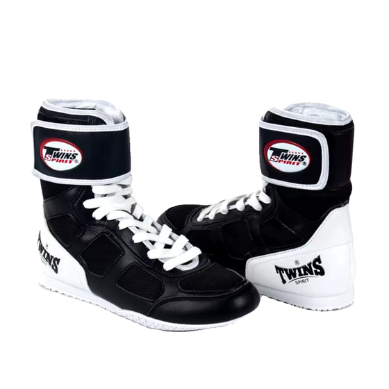 Twins spirit boxing shoes Muay Thai fighting Sanda shoes high-top shoes men's and women's sports training professional wrestling shoes