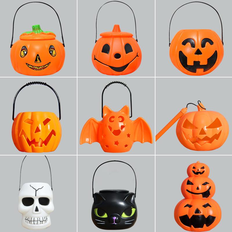 Pumpkin light Halloween Pumpkin Barrel Children Hand Shine Pumpkins Lantern Toys with Music Sound Festive Supplies
