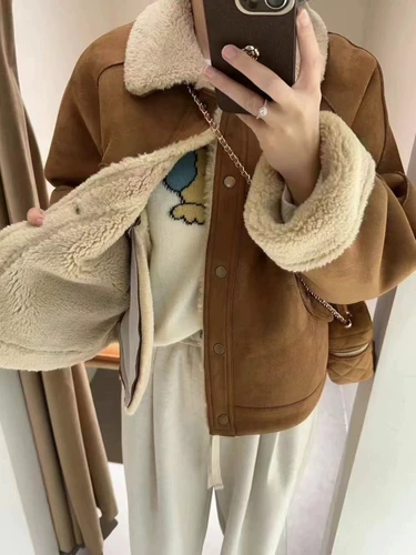 Демисезонная бархатная утепленная куртка, 2023, в корейском стиле