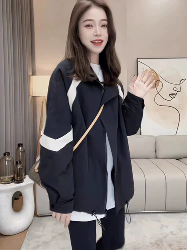 Стеганая демисезонная ветрозащитная куртка для отдыха, увеличенная толщина, оверсайз