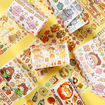Cute and paper tape hand tent sticker tape diy material whole roll round hand account sticker cartoon character sticker color tape tape sweet Oulei series girl heart diary tape