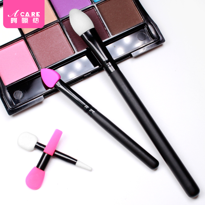 acare silicone eye shadow brush beginner makeup brush mini single and double head eye shadow brush lip brush net red makeup