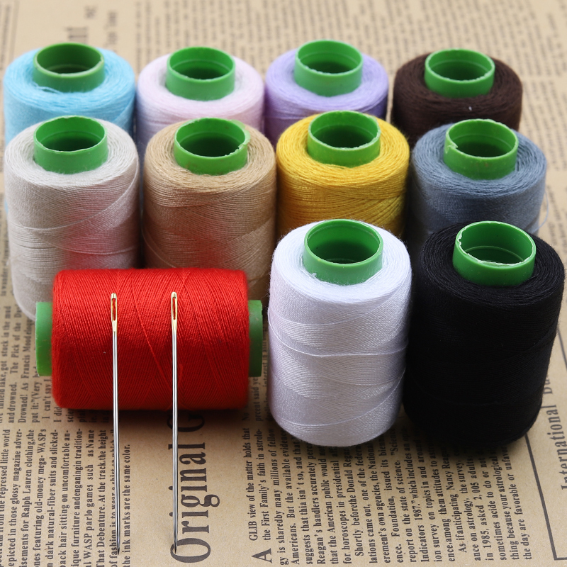 Sewing Thread, Mending Thread, 302 Thread Ball, Sewing Craft Small Roll, White and Black Hand Sewing Needle and Thread, Household Sewing Thread