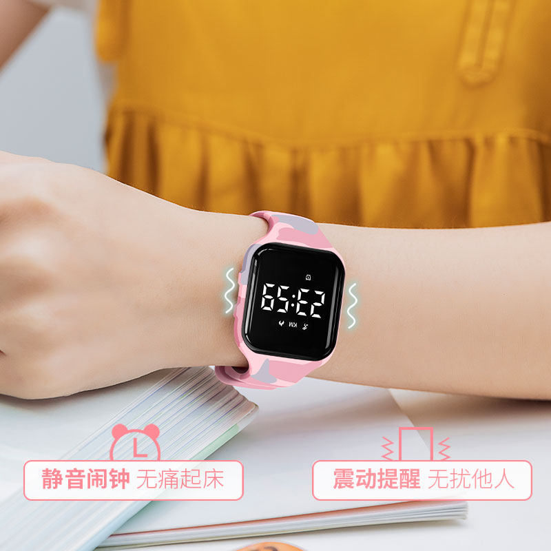 Children's watches Girls Primary school students only watch time 2021 New waterproof junior high school students alarm clock electronic watches