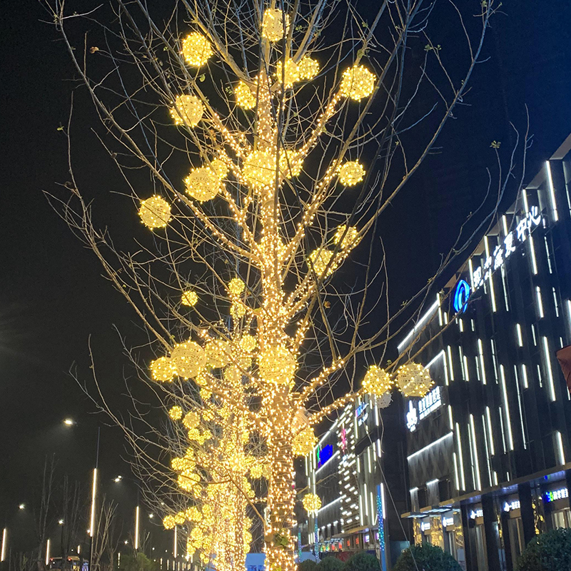 Tree ball lights Around the tree lights Flashing lights String lights starry waterproof decoration Outdoor Outdoor decoration Christmas lighting